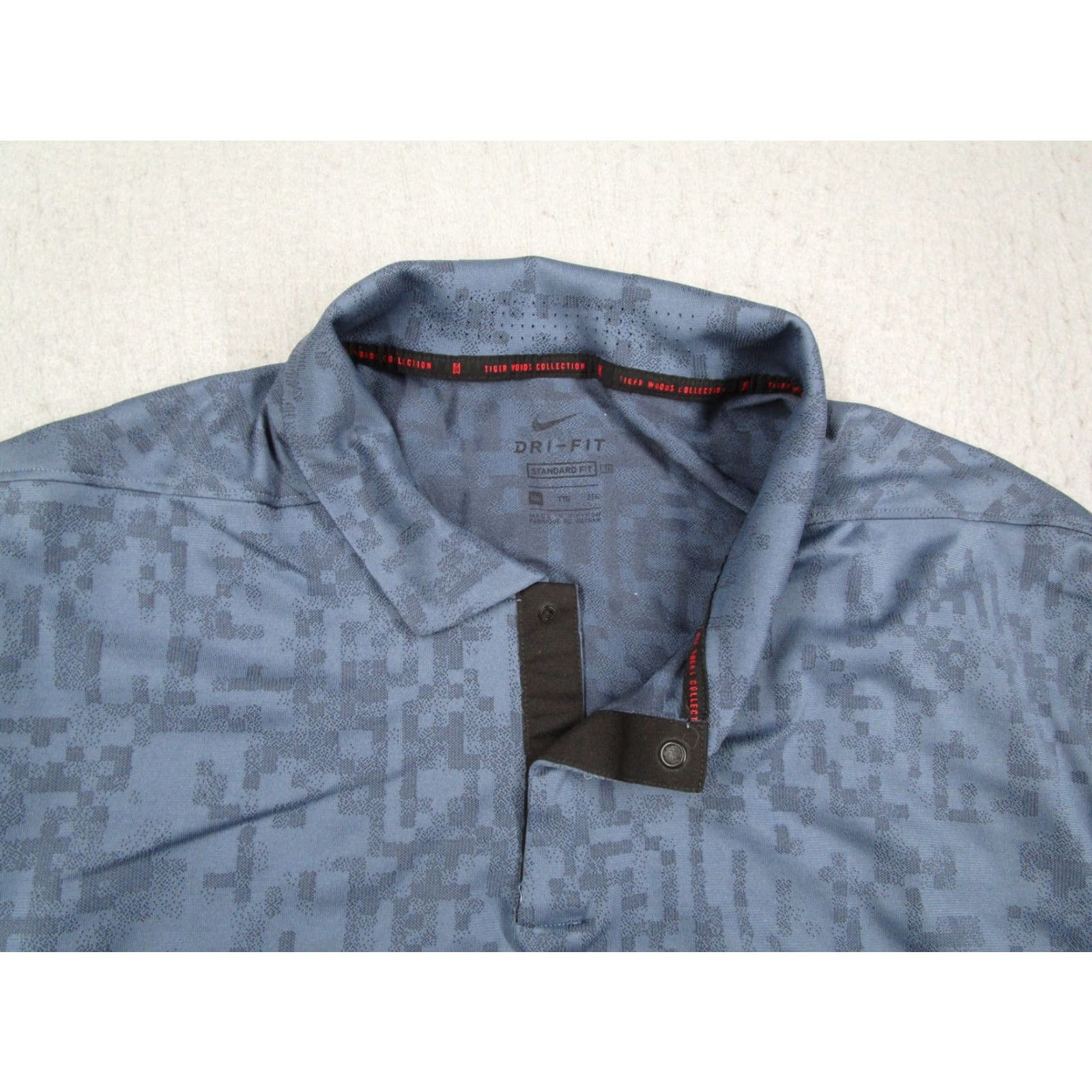 Nike Nike Tiger Woods Polo Shirt Mens M Blue Camouflage Dri-FIT Golf Standard Fit Size US M / EU 48-50 / 2 - 2 Thumbnail