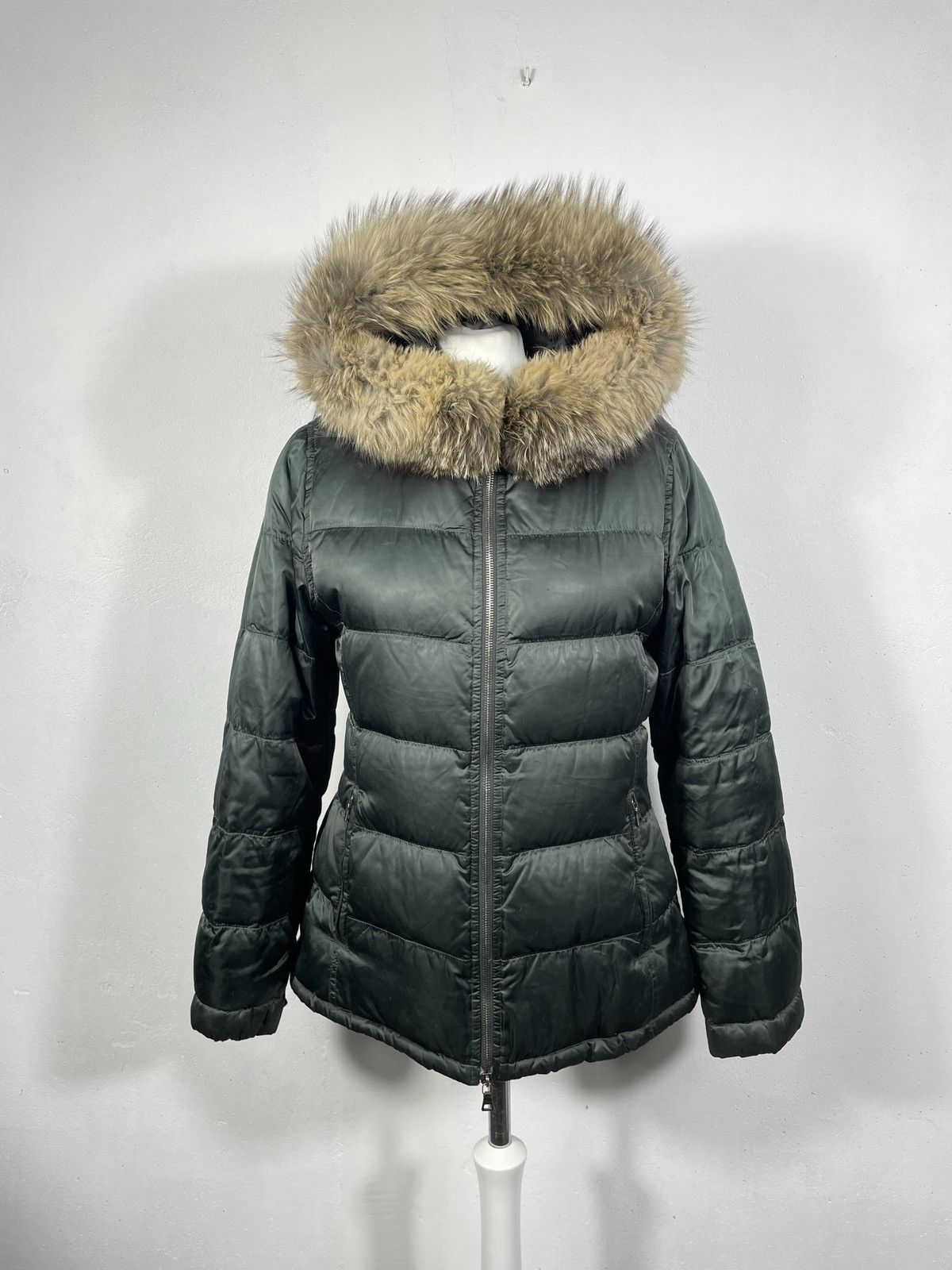 Designer × Prada Prada Green Down Winter Coat Warm Designer Luxury Old Money Size L / US 10 / IT 46 - 1 Thumbnail