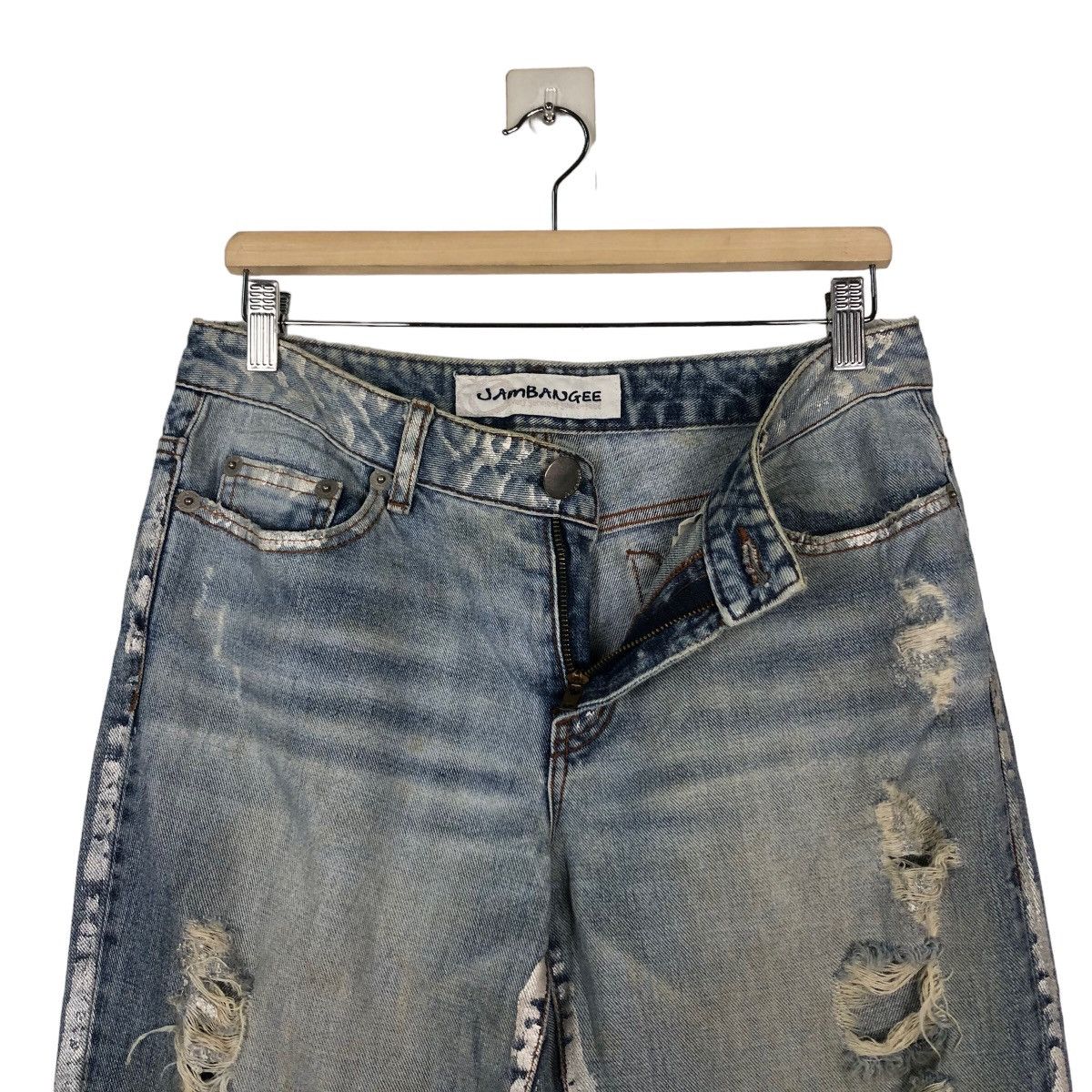 Japanese Brand VINTAGE DENIM JEANS DISTRESSED DESIGN JAMBANGEE ISSEYMIYAKE Size US 30 / EU 46 - 16 Thumbnail