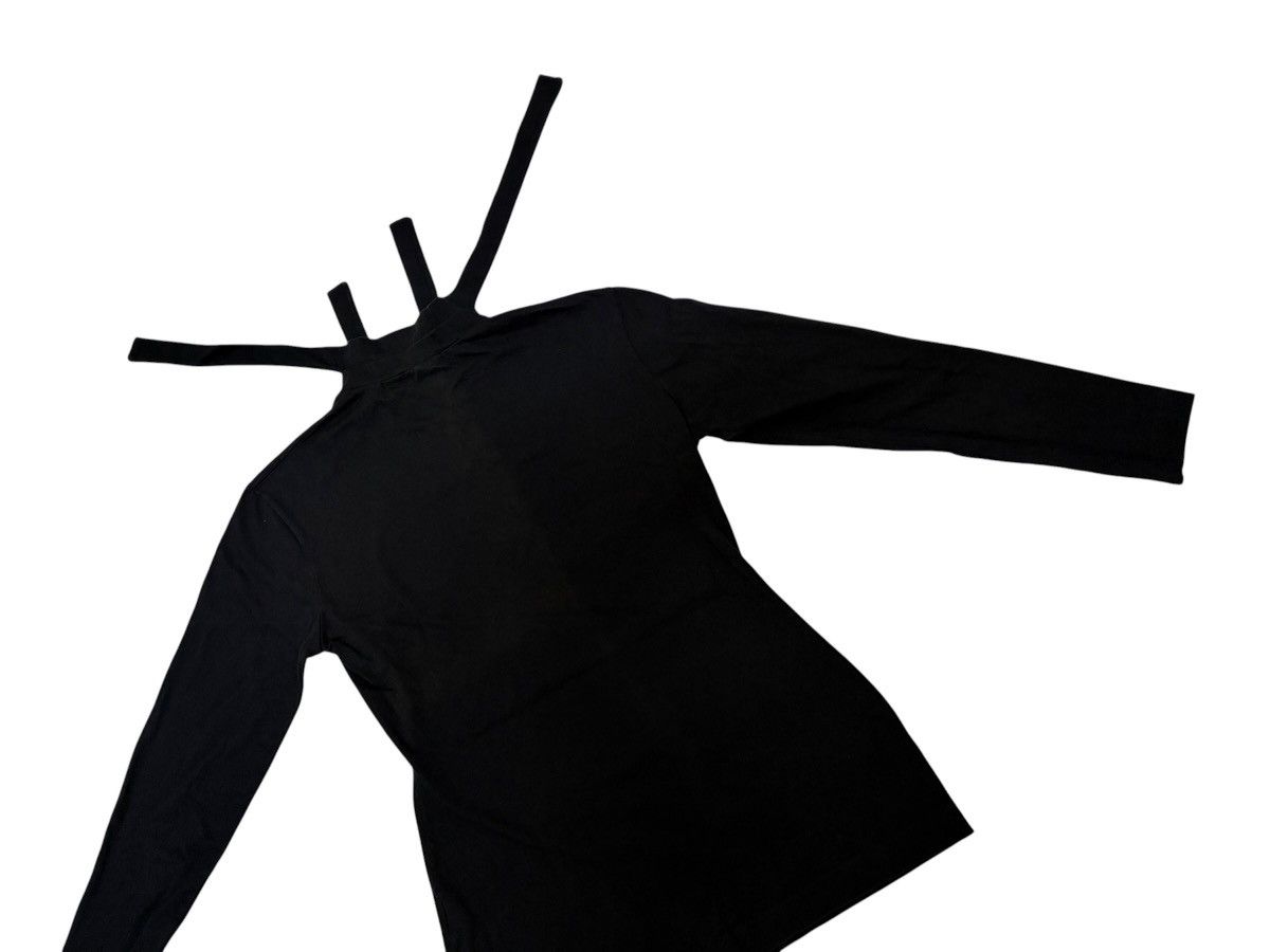 Jil Sander JIL SANDER BLACK TIE NECK LS MINIMALIST NOIR BLACK TOP 🇮🇹 Size M / US 6-8 / IT 42-44 - 12 Thumbnail