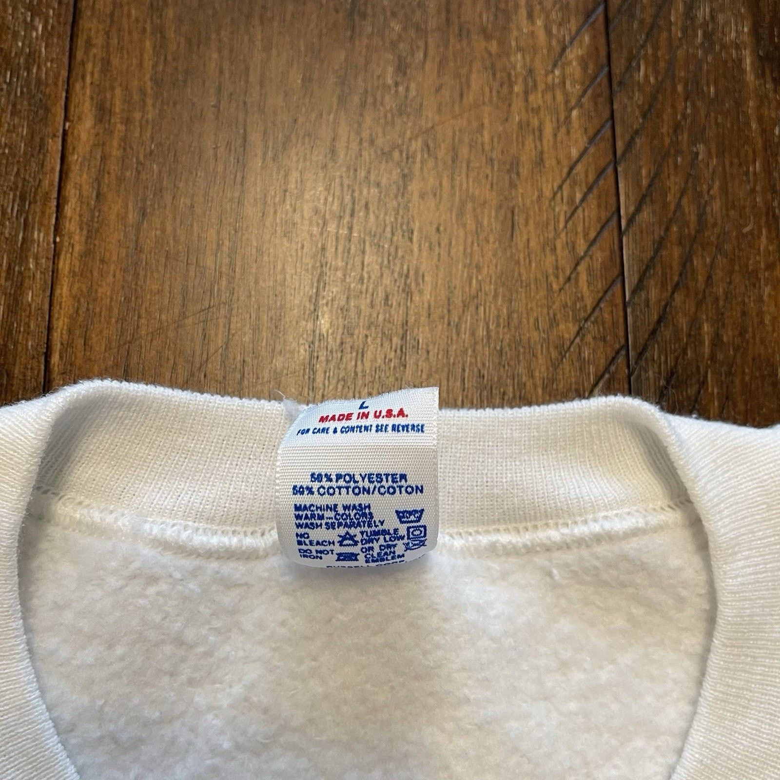 Jerzees Vtg 80s Medical College Womens L USA Made White 50/50 Rare Size L / US 10 / IT 46 - 4 Thumbnail