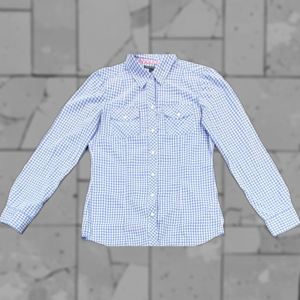 Banana Republic Banana Republic Plaid Button-Up Western Shirt Women M Blue 100% Cotton Pockets Basic Casual 4-Pocket Western Shirt Womens M Banana Republic Size M / US 6-8 / IT 42-44 - 1 Thumbnail