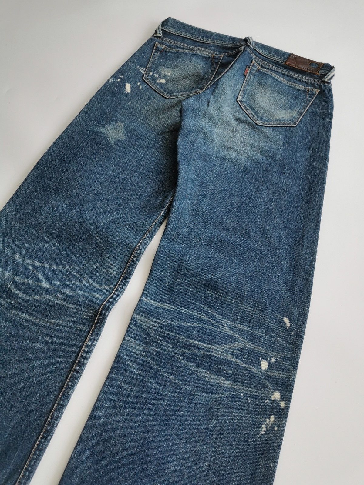 Japanese Brand Selvedge Luxluft Nave Japan Distressed Bleach Platter Jeans Size US 28 / EU 44 - 11 Thumbnail