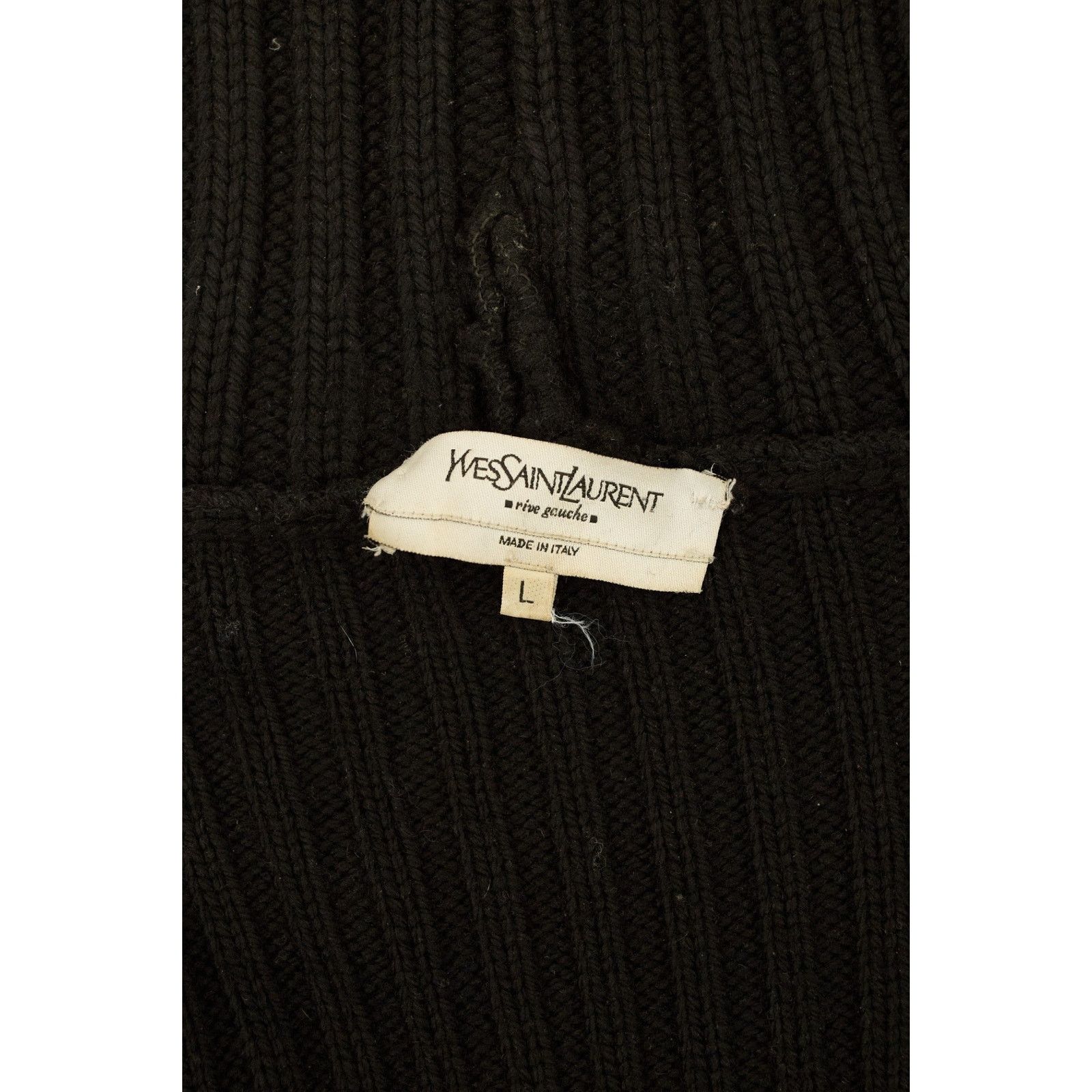 Yves Saint Laurent by Tom Ford Rive Gauche Black Wool Knit Sweater Size L / US 10 / IT 46 - 5 Thumbnail