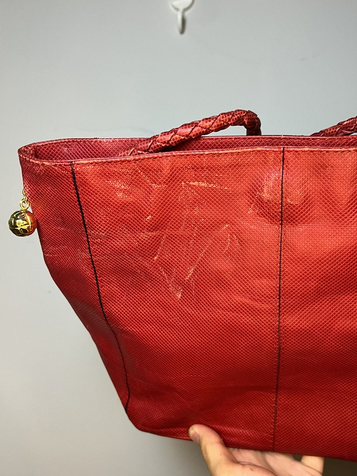 Bottega Veneta Bottega Veneta Red Leather Braided Strap Size ONE SIZE - 12 Thumbnail