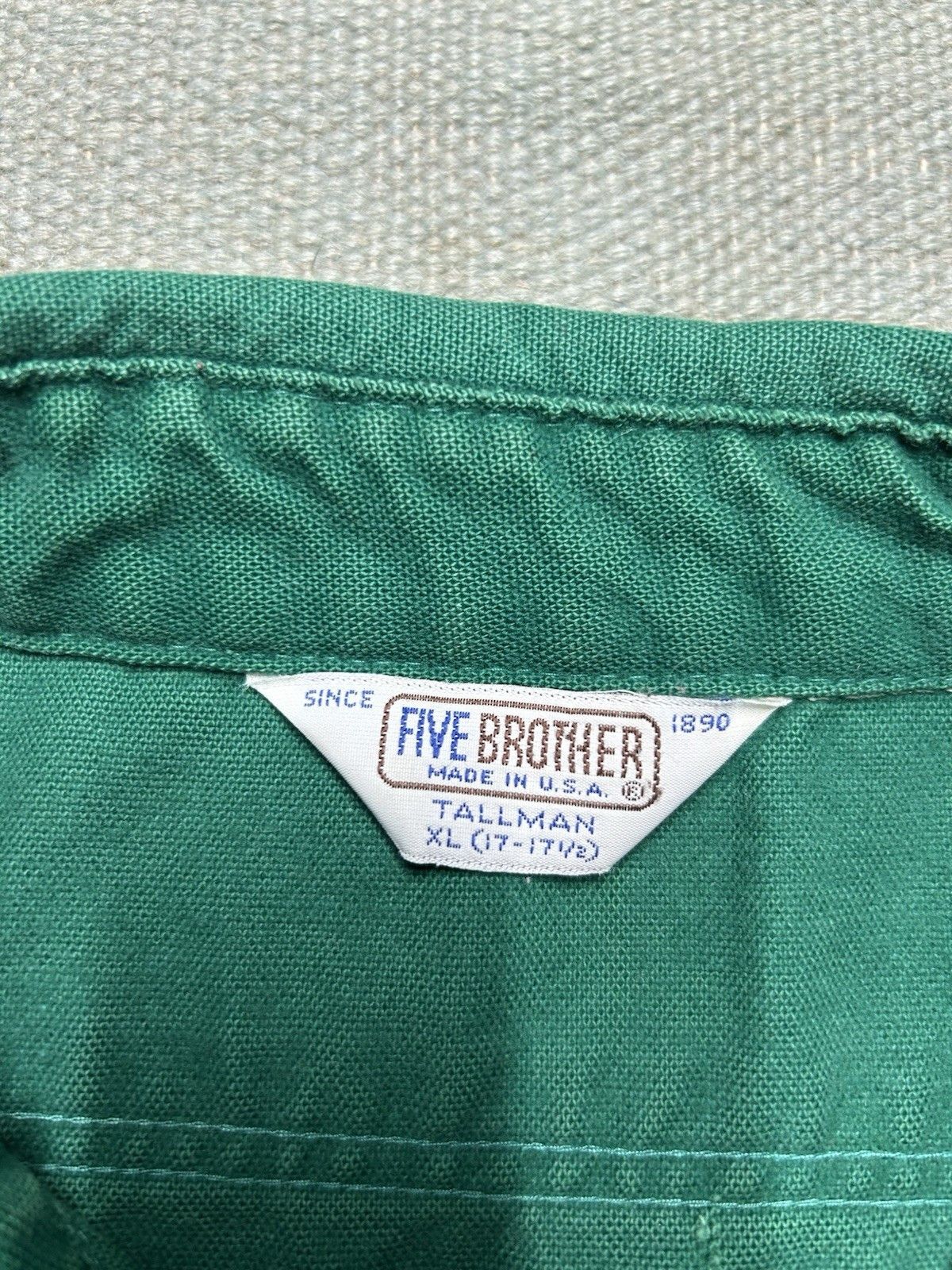 Vintage Vtg 80s work shirt five brother heavy canvas aqua XL tall Size US XL / EU 56 / 4 - 7 Thumbnail