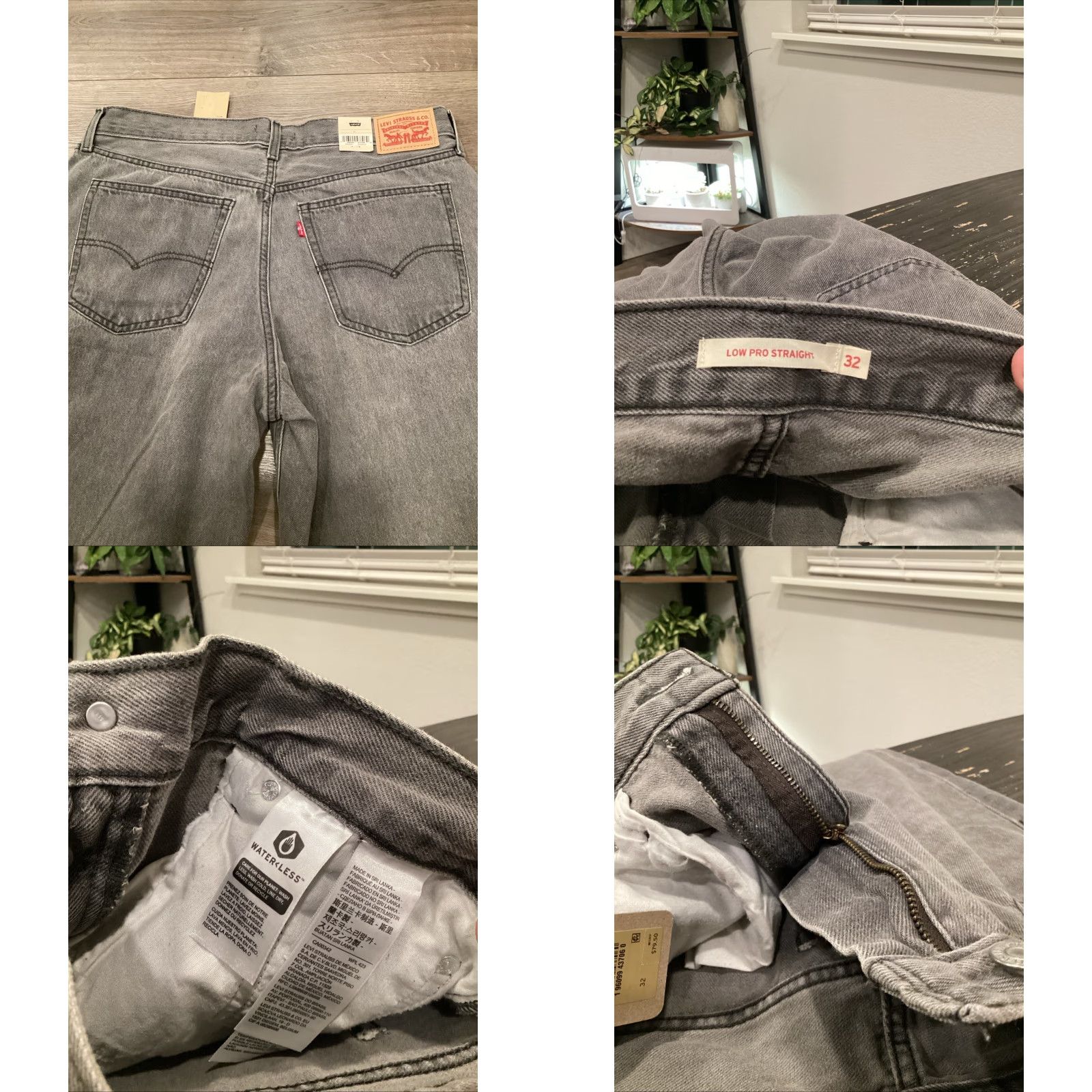 Levi's Levi's Jeans 32 Gray/Black Splatter Straight Leg 100% Cotton Denim Womens Regular Inseam 29" Size US 32 / EU 48 - 8 Thumbnail