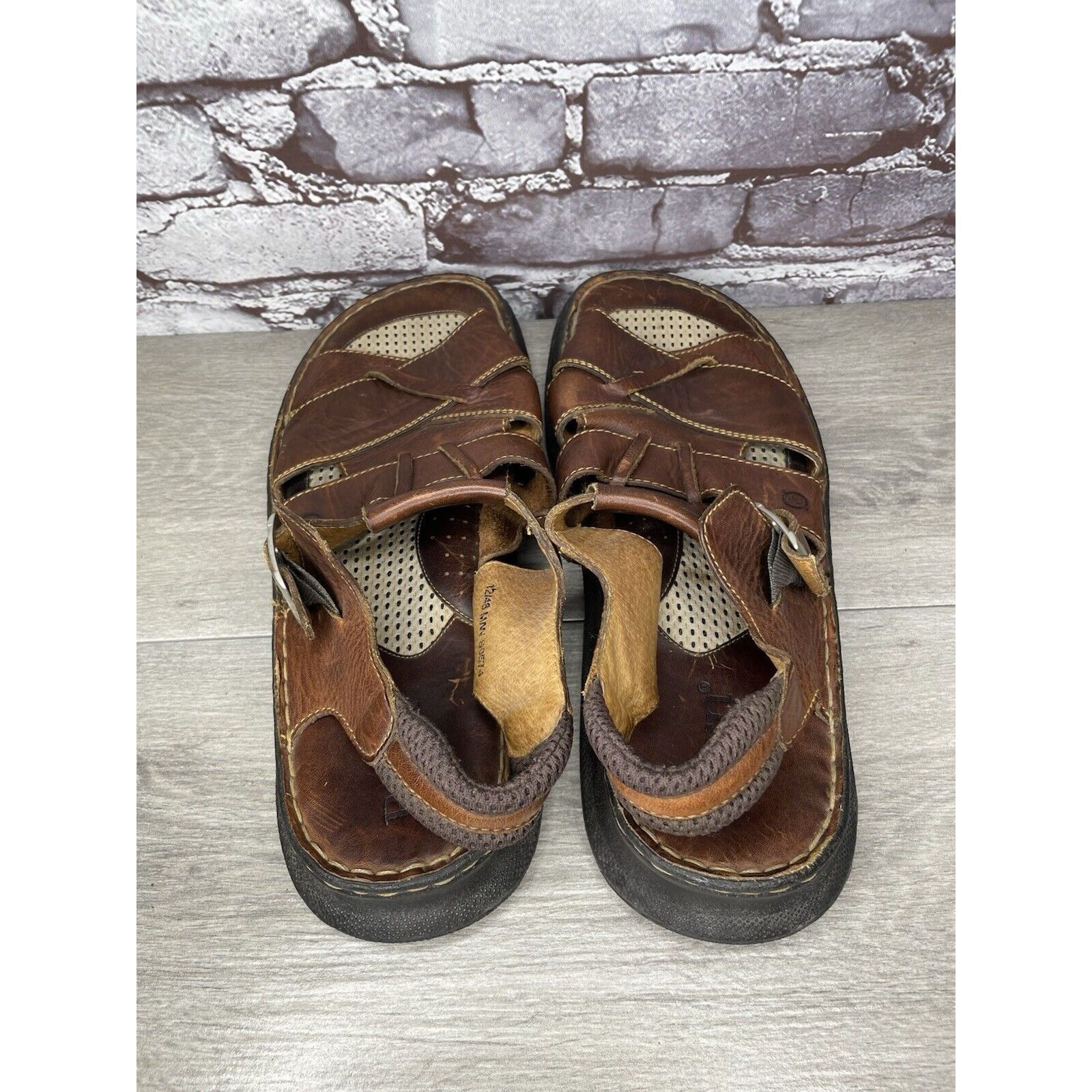 Born Born Brown Leather Fisherman Comfort Strap Casual Sandals Me Size US 12 / EU 45 - 4 Thumbnail