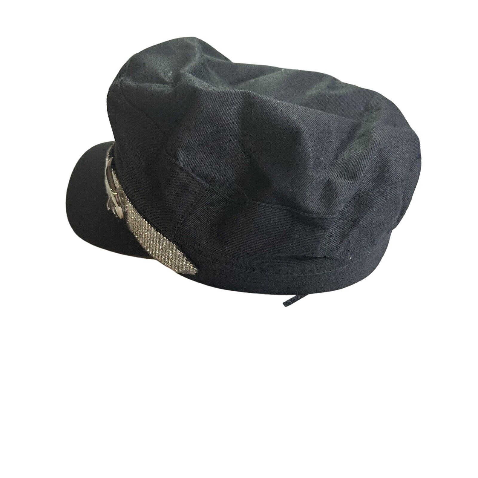 (di)vision Beret Black Cotton Rhinestone Cap Retro Painter Newsboy Hat Size ONE SIZE - 2 Thumbnail