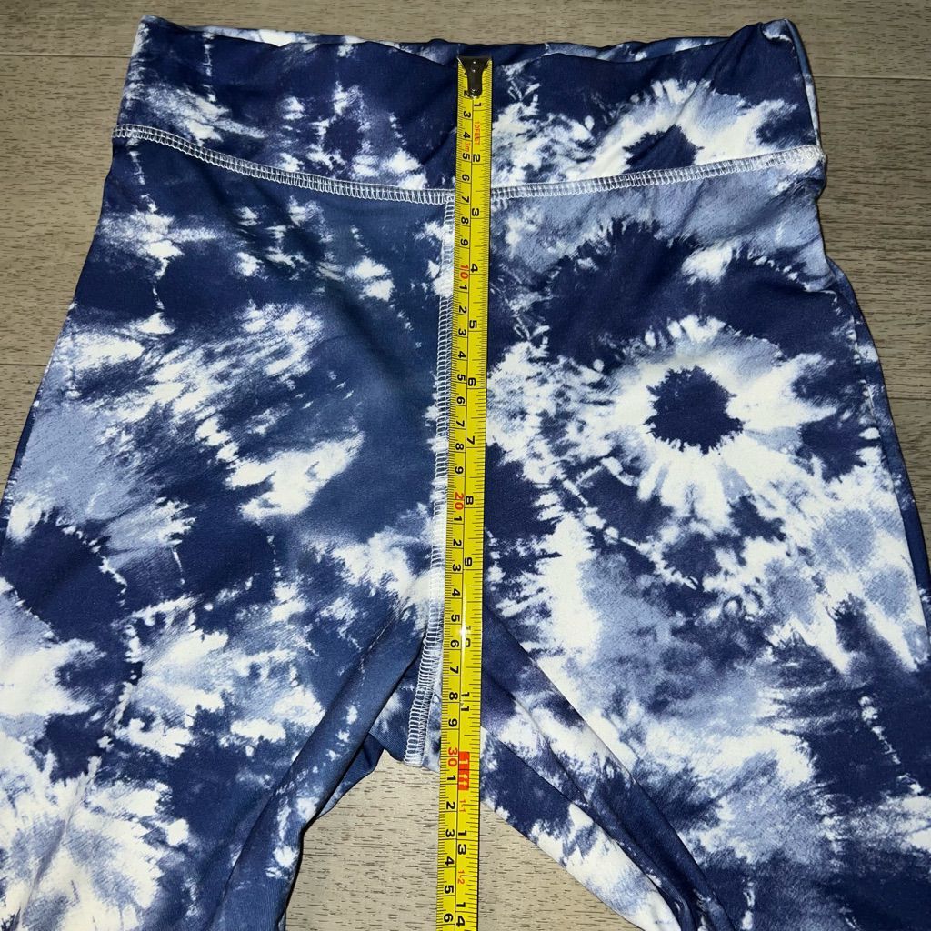 Preach Peach Love California, Blue & White Tie Dyed Boho Hippy Legg Size 27" / US 4 / IT 40 - 6 Thumbnail