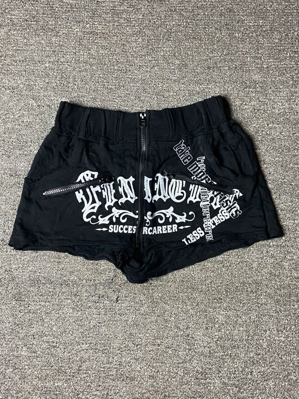 Japanese Brand Taboo Gothic Style English Letters Shorts (147) Size 24" / US 00 / IT 34 - 1 Thumbnail