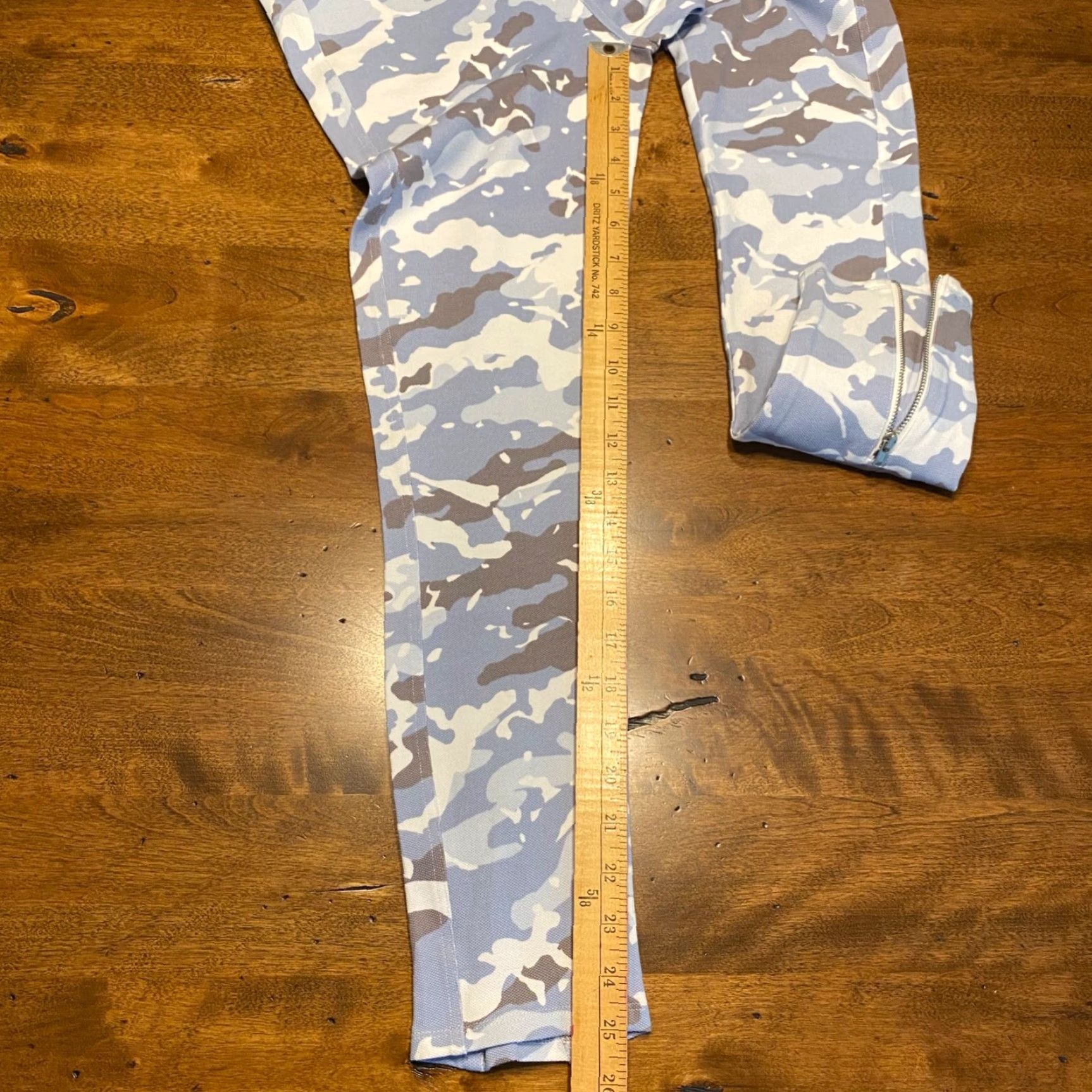 Vintage VINTAGE Lysse Women's Capri Pants Slim Slim Fit Ankle Zip Pockets Blue Camo Workwear Casual M Size 32" / US 10 / IT 46 - 5 Thumbnail