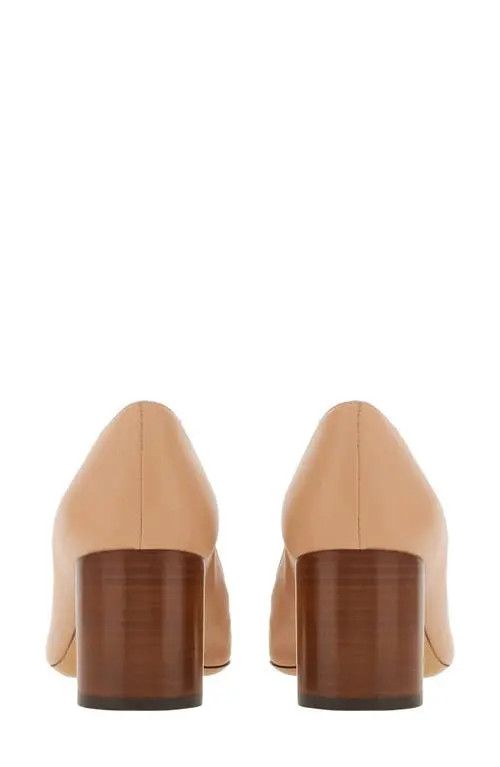 Salvatore Ferragamo o1s1rm0526 Lena 60 Leather Pumps in Beige Size US 6 / IT 36 - 4 Thumbnail