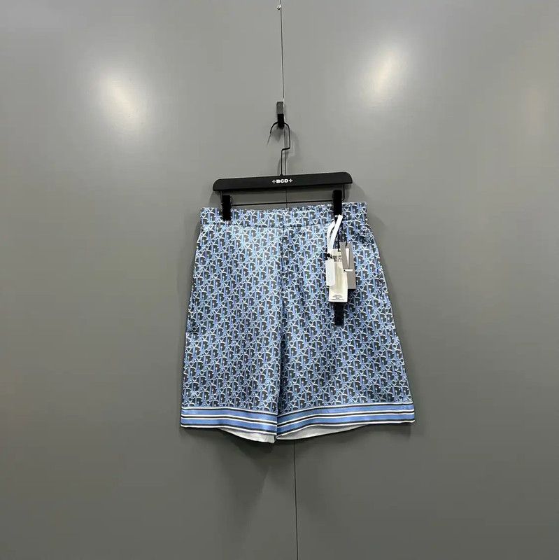 Dior Dior Blue Silk Logo Men’s Shorts 0089 Size US 30 / EU 46 - 1 Thumbnail