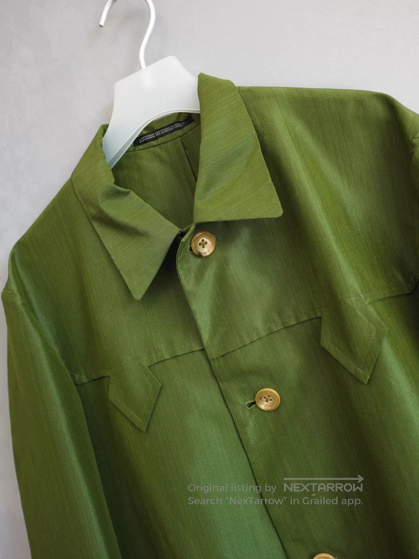 Yohji Yamamoto olive green silk blend jacket. Size M / US 6-8 / IT 42-44 - 5 Thumbnail