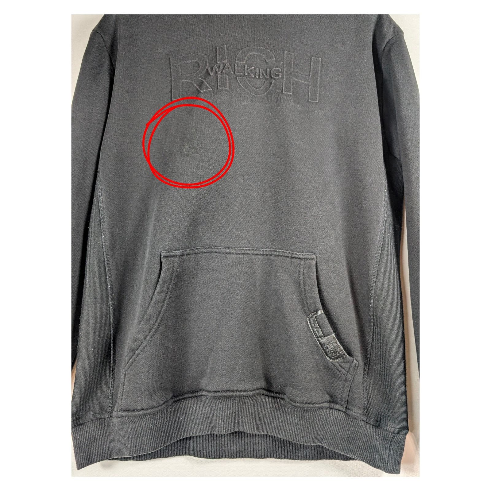 Unknown London Walking Rich Embossed Streetwear Hoodie Sweatshirt Mens USED Size US M / EU 48-50 / 2 - 5 Thumbnail