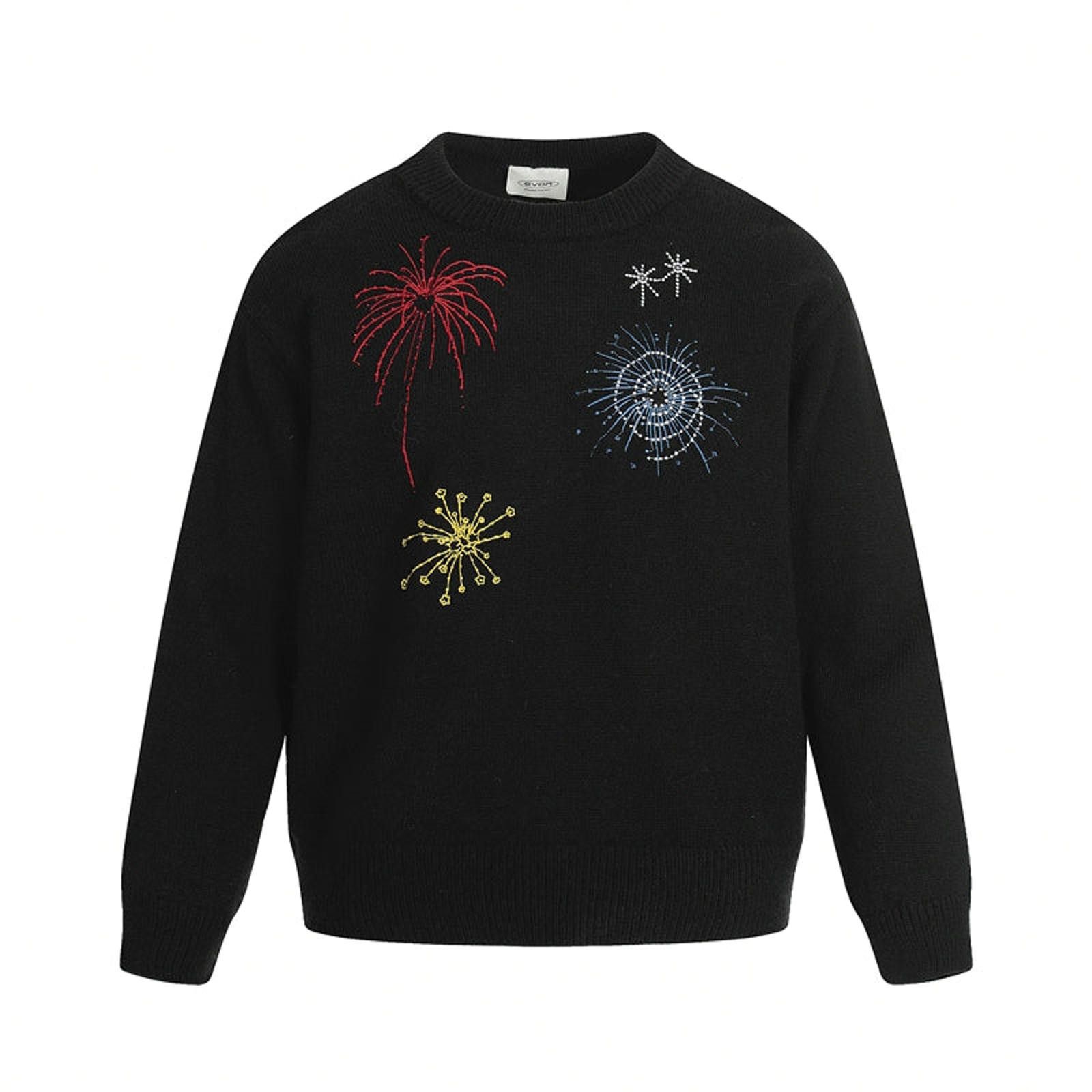 Japanese Brand Black Embroidered Crew Neck Sweater Size US M / EU 48-50 / 2 - 1 Thumbnail