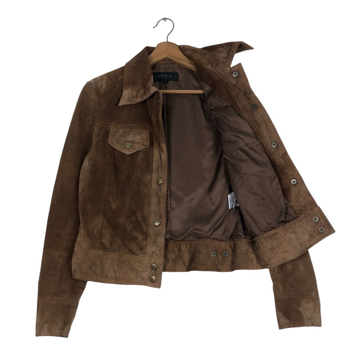 Japanese Brand 🔥CROPPED SUEDE LEATHER JACKET BIKER EPOCA ISSEY MIYAKE Size S / US 4 / IT 40 - 12 Thumbnail