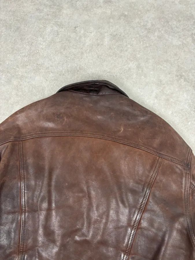 Levi's 2000s Levis Brown Leather Multi-Pocket Leather Jacket Size US L / EU 52-54 / 3 - 6 Thumbnail
