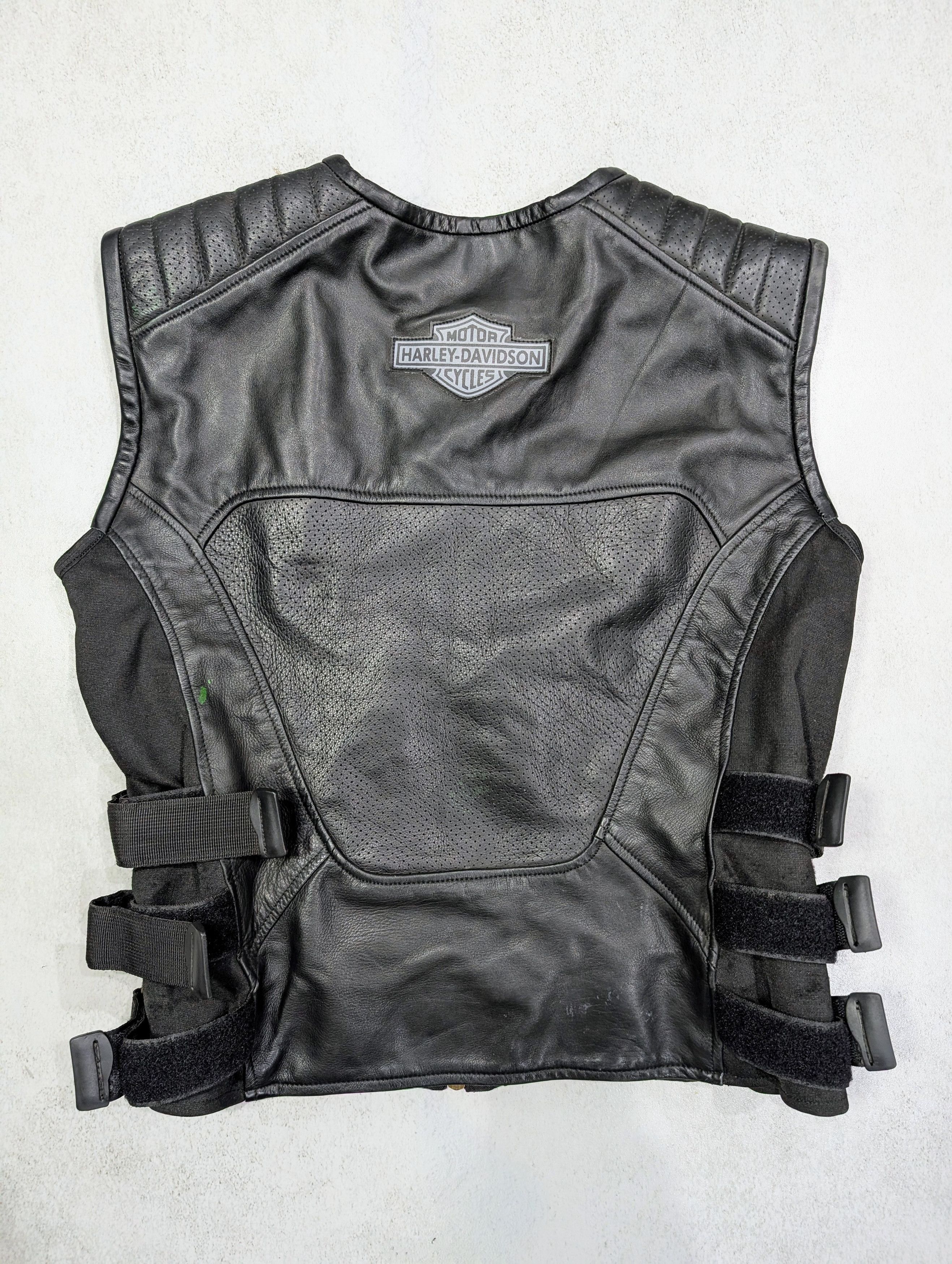 Harley Davidson 💥 Harley-Davidson Classic Leather Vest Vintage Retro Size US M / EU 48-50 / 2 - 8 Thumbnail