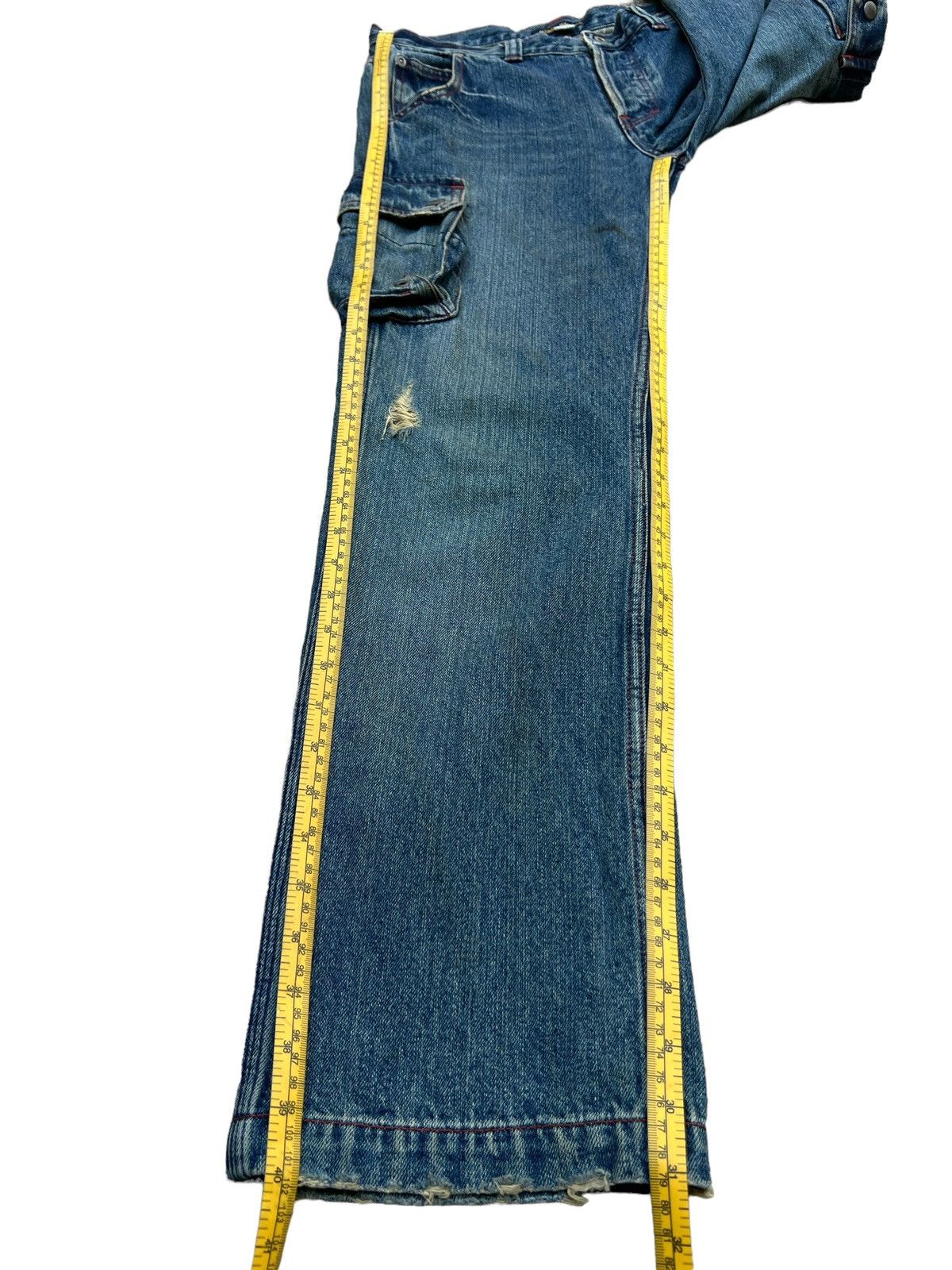 Japanese Brand Cube Sugar Multipocket Parachute Baggy Denim Jeans 33x31 Size US 33 - 10 Thumbnail