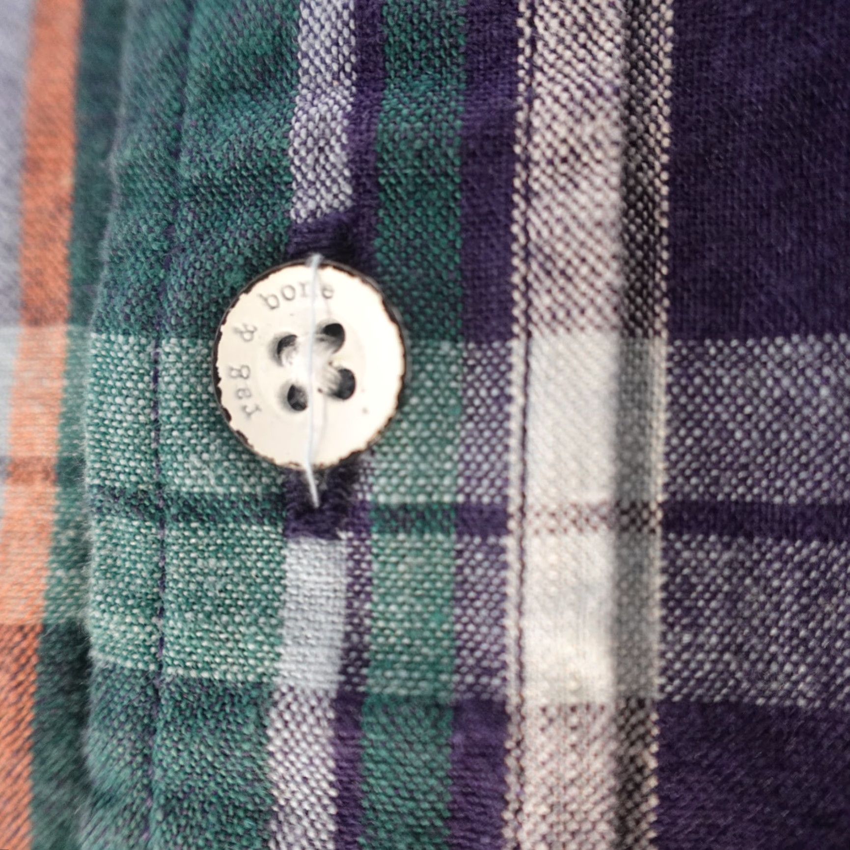 Rag & Bone rag & bone Shirt Large Blue Plaid Button Down 55% Linen 45% Cotton Men Regular Long Sleeve Collar Down Size US L / EU 52-54 / 3 - 2 Thumbnail