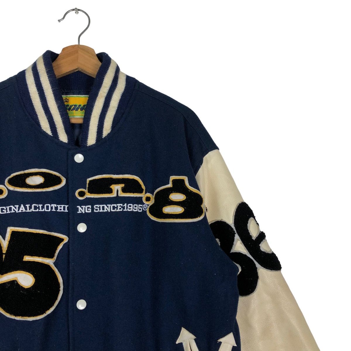 Japanese Brand 🔥90’s Vintage Varsity Jacket Leather Handling Bong Japan Size US L / EU 52-54 / 3 - 7 Thumbnail
