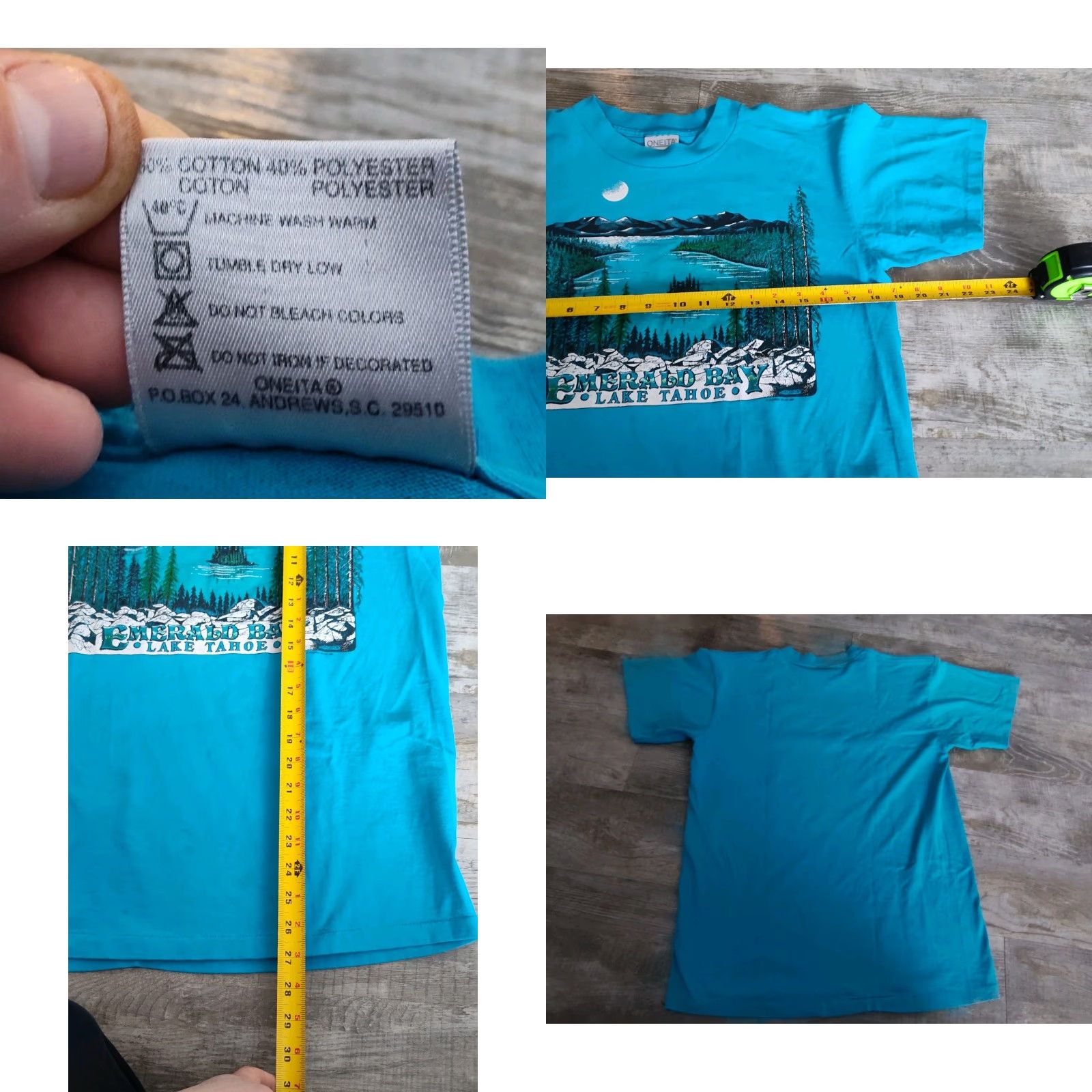 Vintage Vtg 80s Lake Tahoe Tee Shirt Sz L Mountain Emerald Bay Single Stitch Oneita Tag Shirt Tee Lake Tahoe Vintage True Oneita 80s Graphic Size US L / EU 52-54 / 3 - 8 Thumbnail