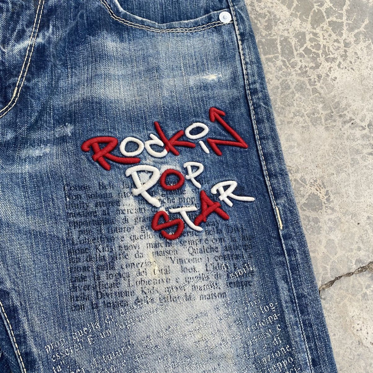 Vintage CO&LU Rockin Pop Star Poem Jeans Size US 32 / EU 48 - 3 Thumbnail