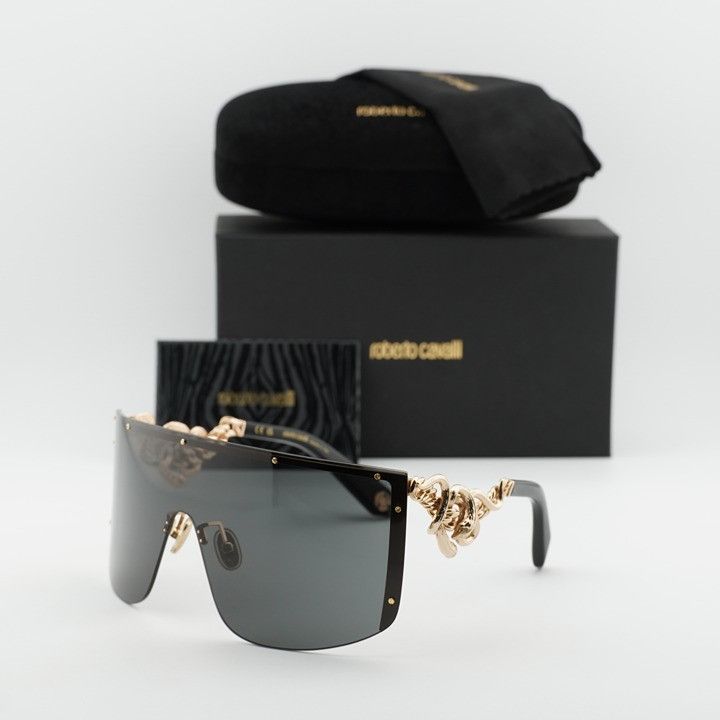 Roberto Cavalli Roberto Cavalli SRC015M 0300 Sunglasses Gold Shield Frame Size ONE SIZE - 1 Thumbnail