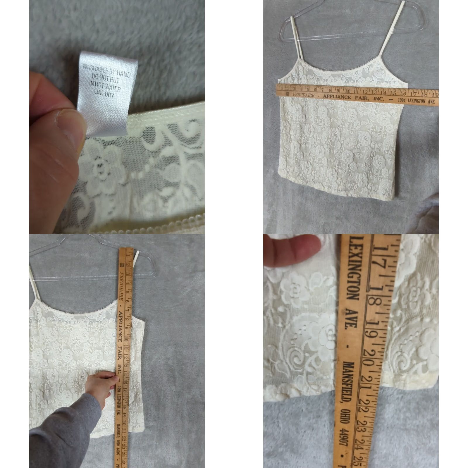 Vintage VINTAGE Morgan Taylor Lace Camisole Tank Top Womens L Ivory 90s Coquette Feminine Sleeveless Spaghetti Strap Nylon Spandex Round Neck Tank Top Size L / US 10 / IT 46 - 8 Thumbnail