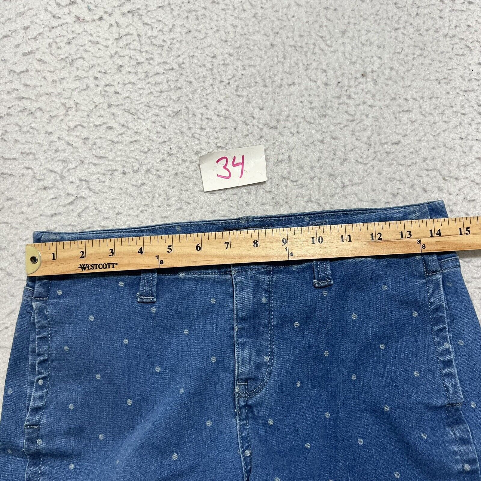 Other NYDJ Ami Skinny Lift Tuck Blue Polka Dot Denim Stretch Jeans Size 28" / US 6 / IT 42 - 9 Thumbnail
