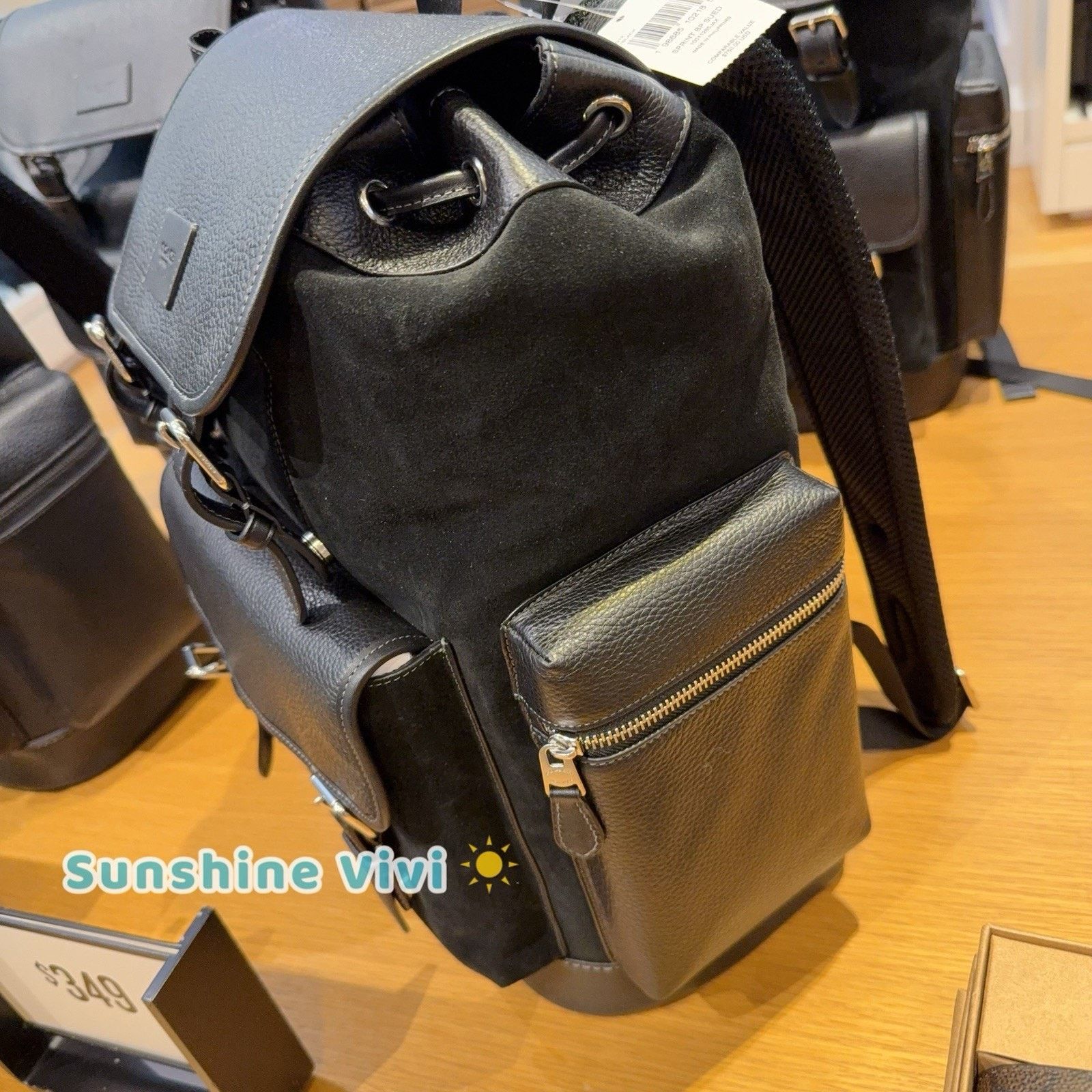 Coach NWT Coach Men's Sprint Backpack Gunmetal/Cognac CCG12 Black Size ONE SIZE - 3 Thumbnail