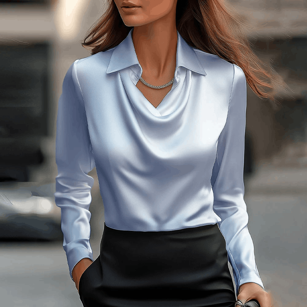 Other Women's Collar Shirts & Blouses Satin Top Long Sleeve Tops Size XL / US 12-14 / IT 48-50 - 1 Thumbnail