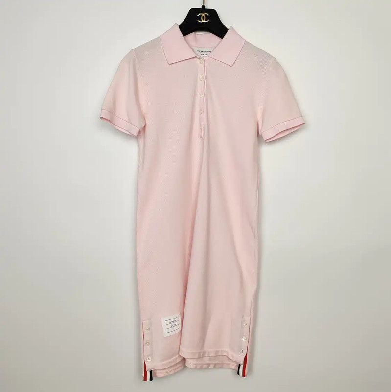 Thom Browne Thom Browne Pink Cotton Dress Size S 0089 Size S / US 4 / IT 40 - 1 Thumbnail