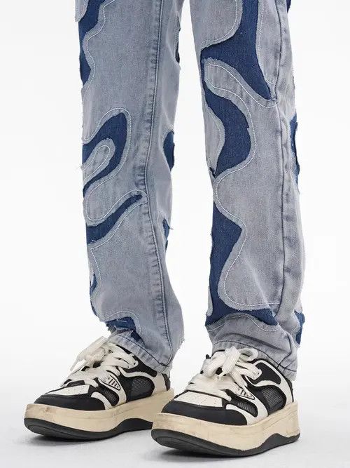 VIBE High street patchwork contrasting color bombshell jeans Size US 30 / EU 46 - 6 Thumbnail