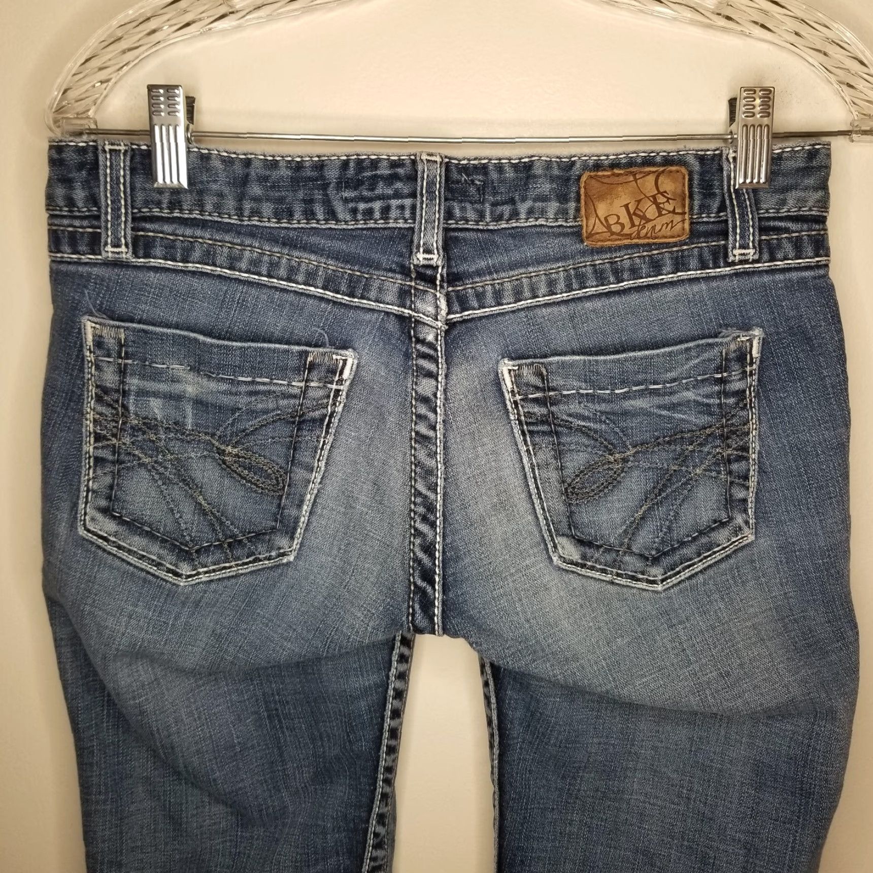 Vintage Buckle BKE Stella Jeans Women Distressed Stretch Bootcut Size 28 Blue Womens Size 28" / US 6 / IT 42 - 6 Thumbnail