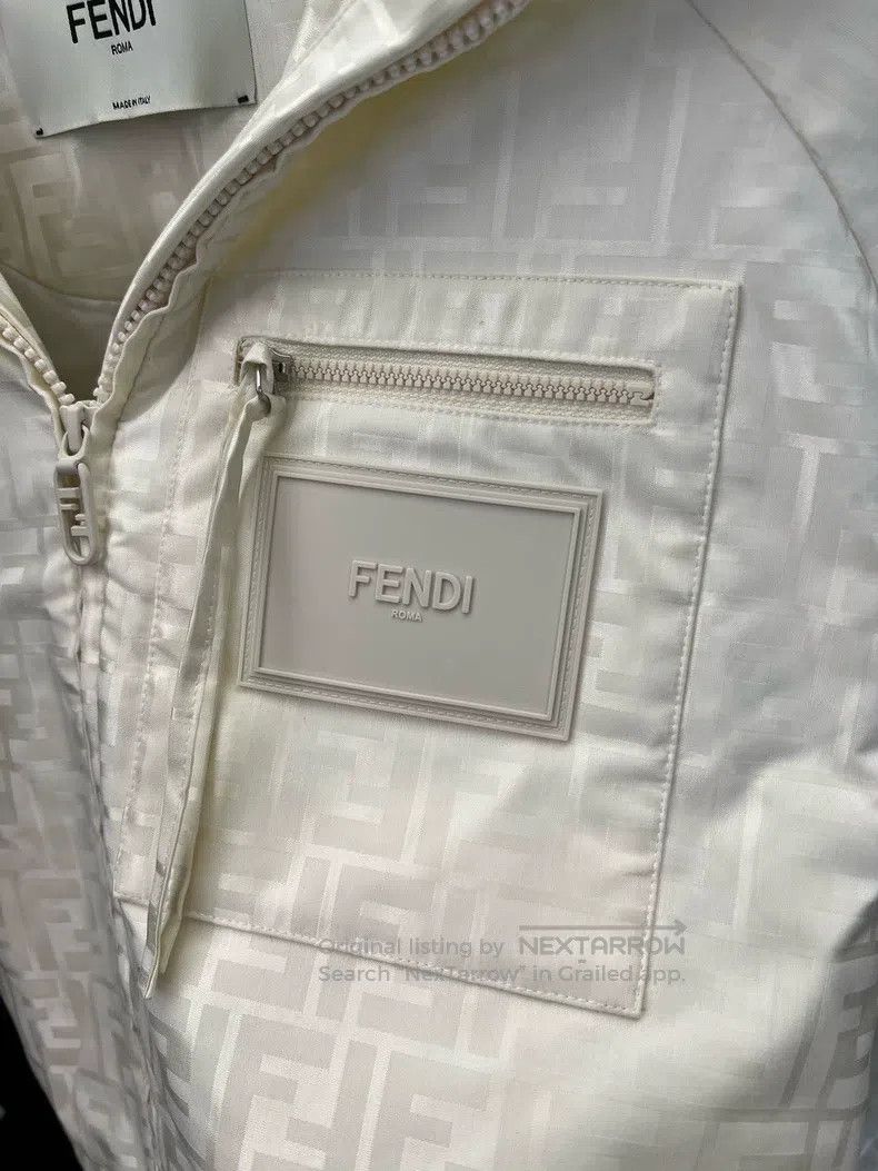Fendi Fendi FW23 Logo Letter Full Print Hooded Zipper Jacket Wom Size S / US 4 / IT 40 - 3 Thumbnail