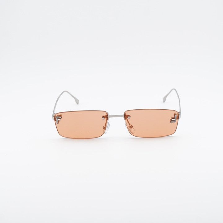 Fendi Fendi FE4172US 16J Sunglasses Silver Rectangle Frame, Red Size ONE SIZE - 3 Thumbnail
