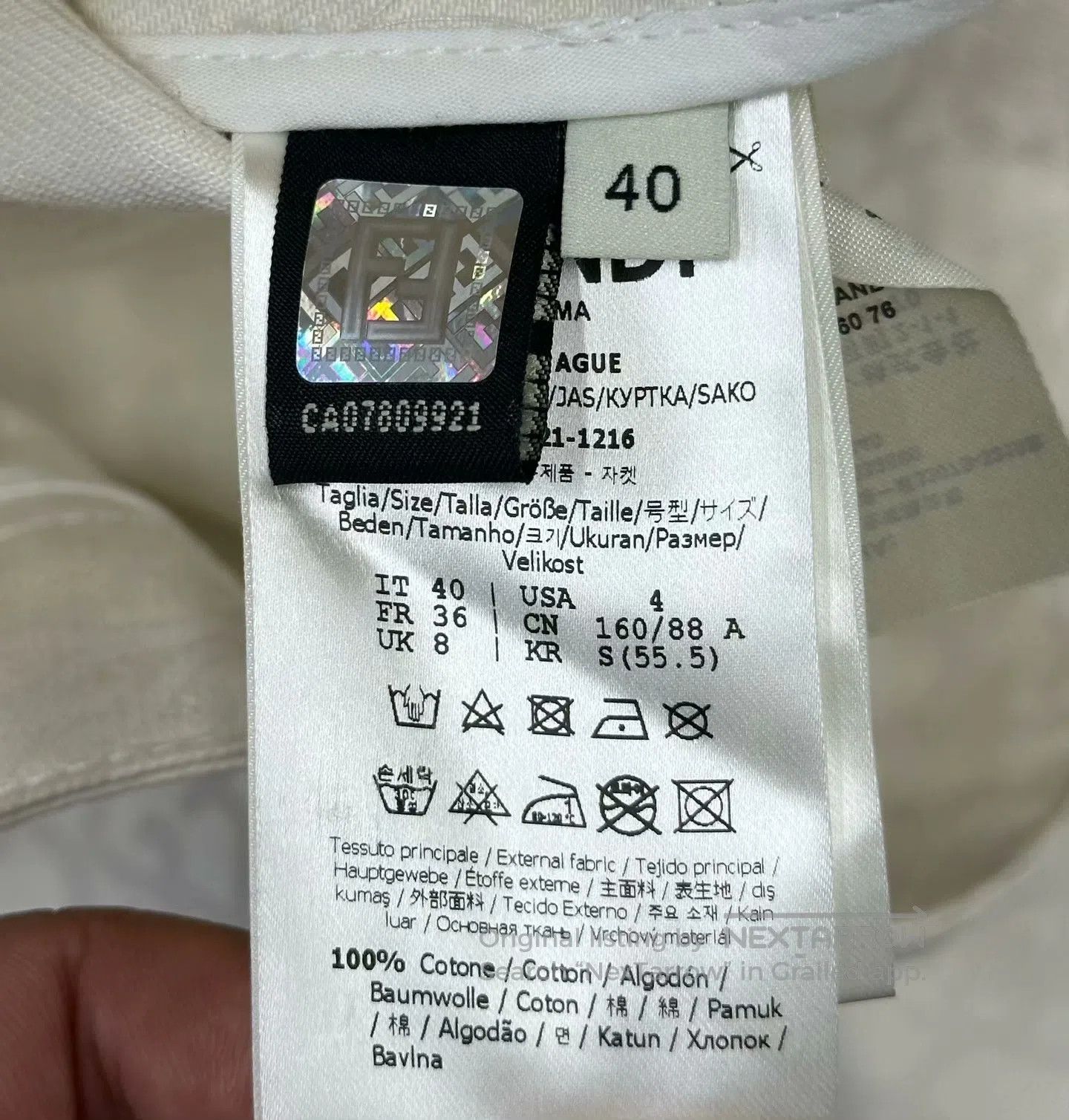 Fendi FENDI Beige Printed Short Denim Jacket| Size S / US 4 / IT 40 - 4 Thumbnail