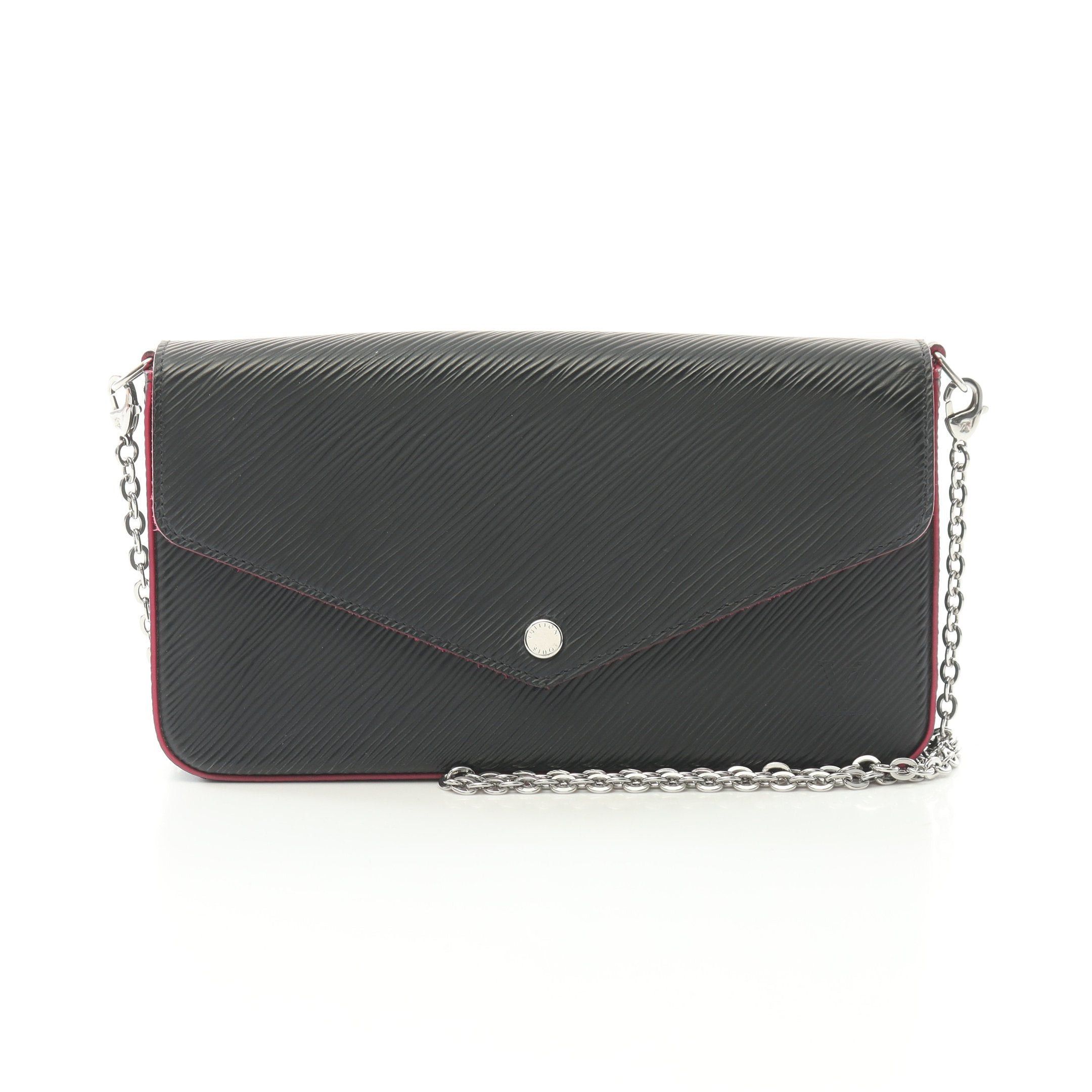 Louis Vuitton Louis Vuitton Pochette Felicie Epi Noir Hot Pink Chain Shoulder Bag Leather Black Purple Size ONE SIZE - 1 Thumbnail