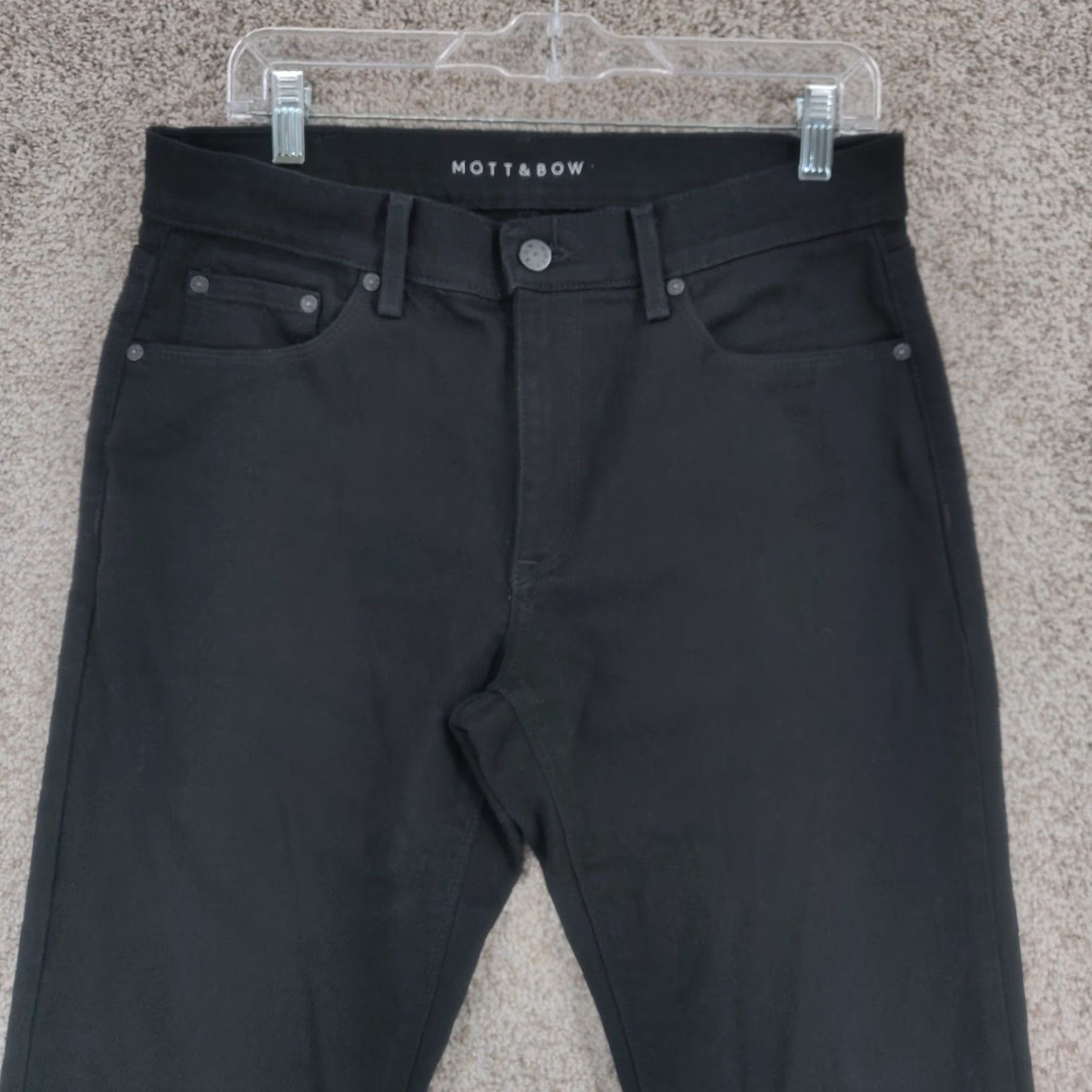 Mott & Bow Mott & Bow Jeans Mens 32x30 Slim Fit Black Denim Straight Stretch 5-Pocket Logo City Casual Fall Winter Spring Summer Mens Size US 32 / EU 48 - 2 Thumbnail