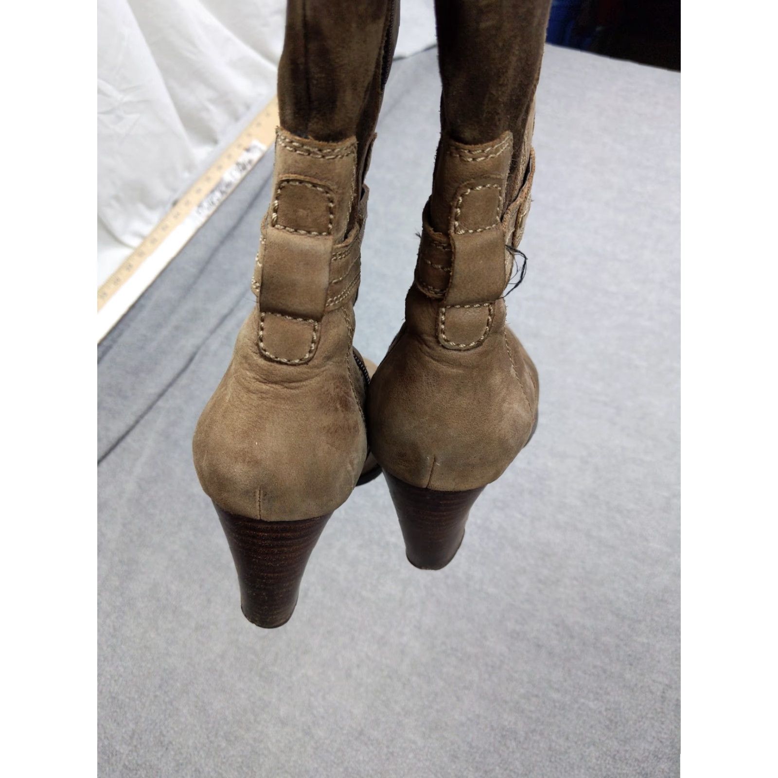 Clarks Clarks Boots Womens Size 7.5 Brown Leather Suede Tall Zip Heeled Stacked Heel Riding Boot Kansas? Size US 8 / IT 38 - 5 Thumbnail