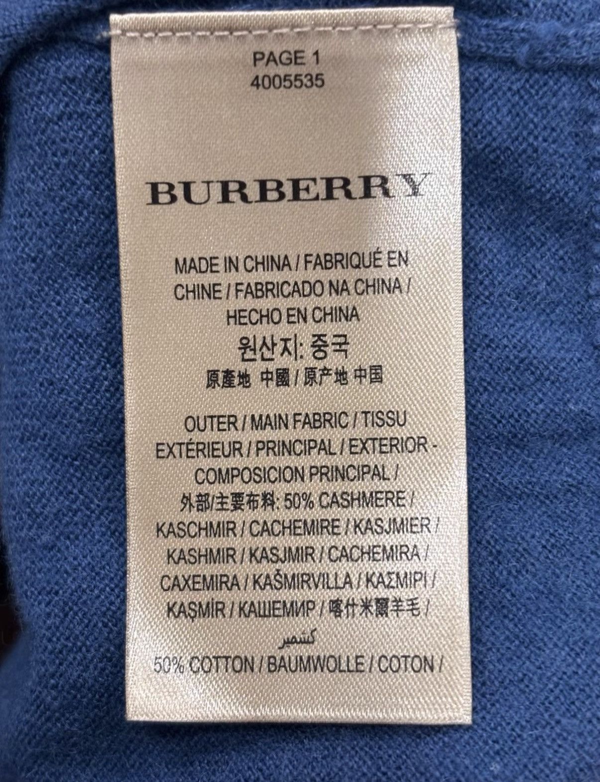 Burberry Burberry Cashmere Sweater (Lightweight) J2 Size US S / EU 44-46 / 1 - 6 Thumbnail