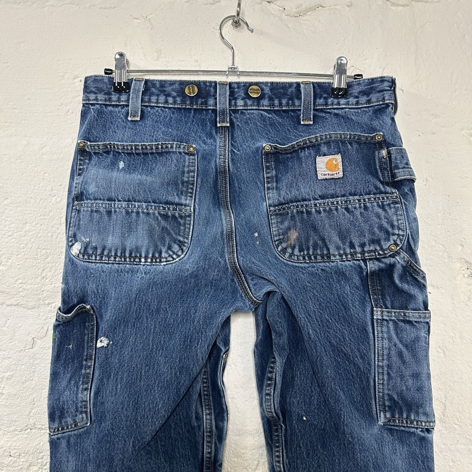 Carhartt Thrashed Paint Splattered Carhartt DoubleKnee Logger Denim Size US 34 / EU 50 - 5 Thumbnail
