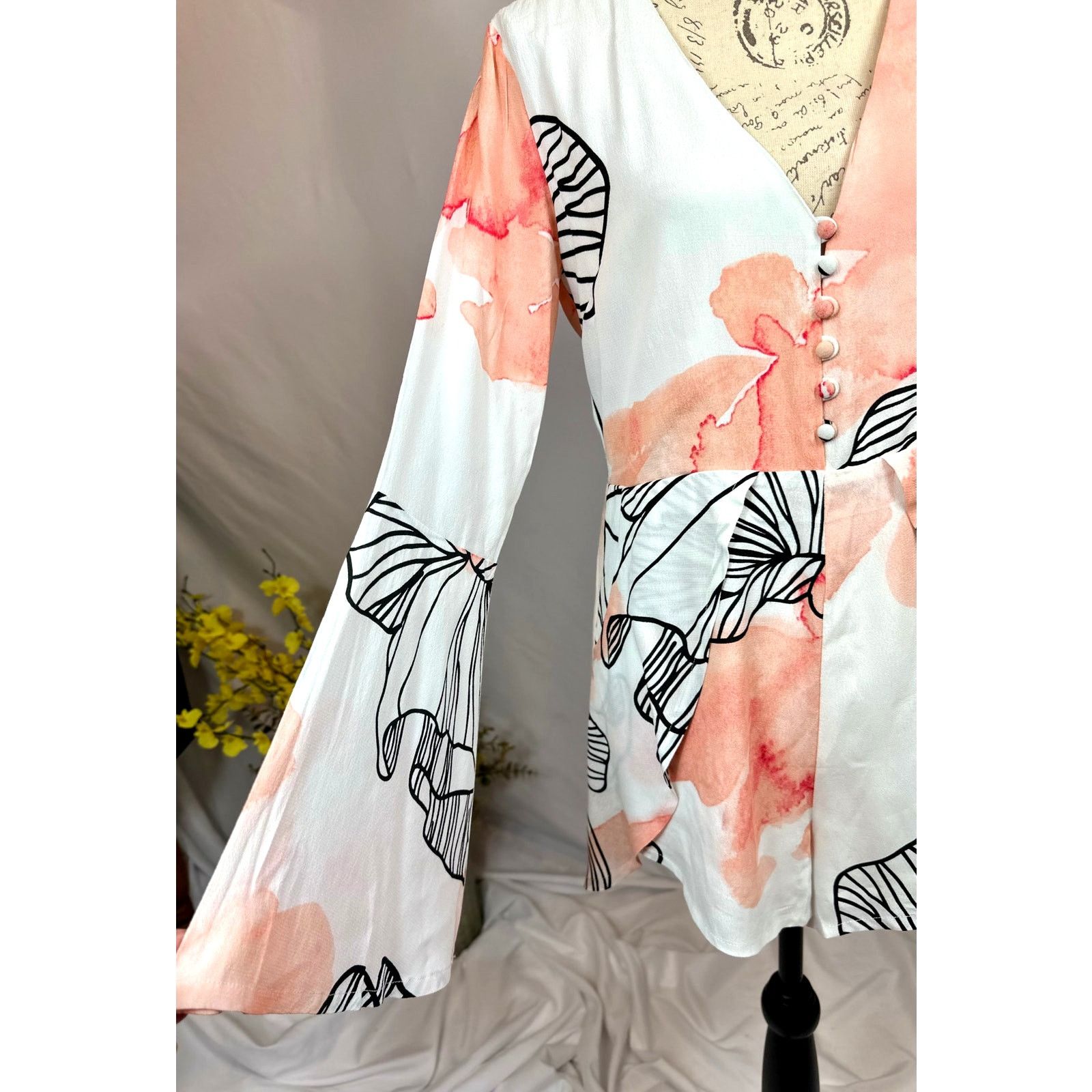 ELLIATT Elliatt Floral Pink and White Romper S Size 26" / US 2 / IT 38 - 7 Thumbnail