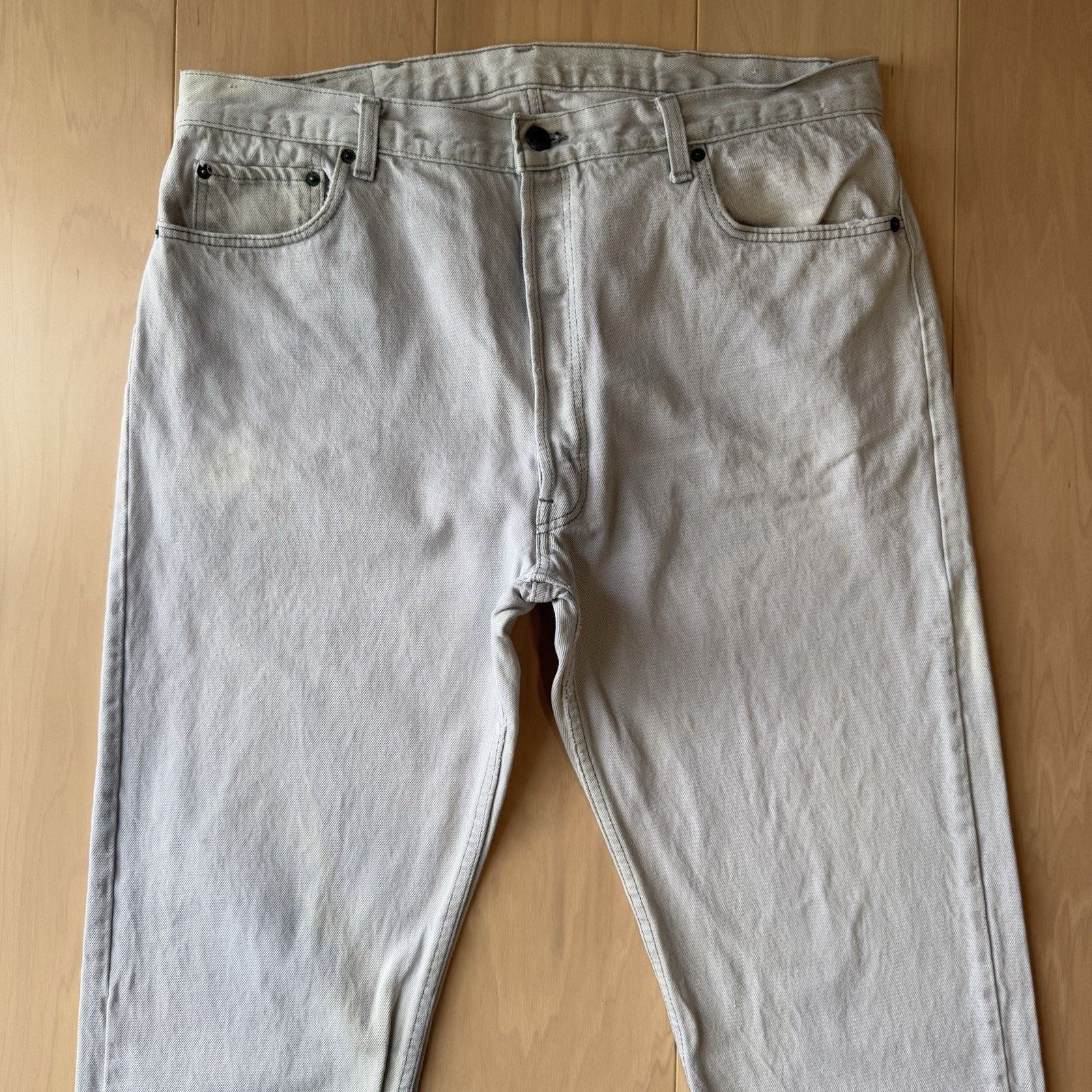 Levi's Vintage Levis 501 Jeans 37 Gray Light Wash 80s Made in USA Size US 37 - 3 Thumbnail