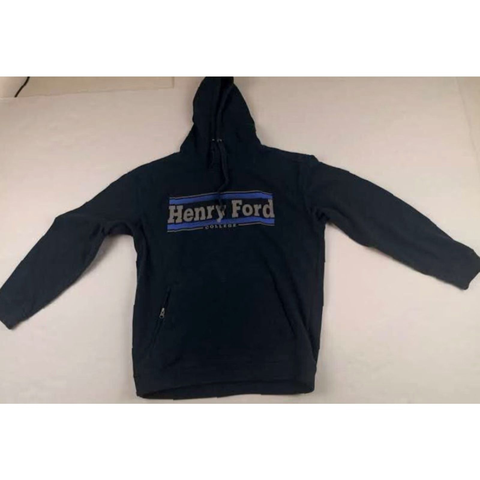 Ford Henry Ford College Blue Medium Pullover Hooded Sweatshirt Mens M Blue College Hooded Sweatshirt Size US M / EU 48-50 / 2 - 2 Thumbnail