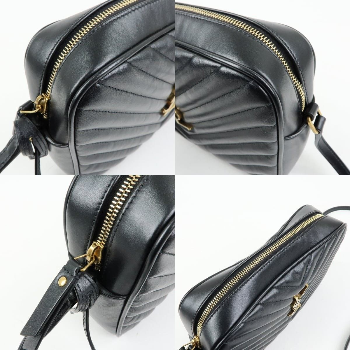 Saint Laurent Paris Saint Laurent Lou Quilted Calfskin Camera Bag Black Size ONE SIZE - 6 Thumbnail