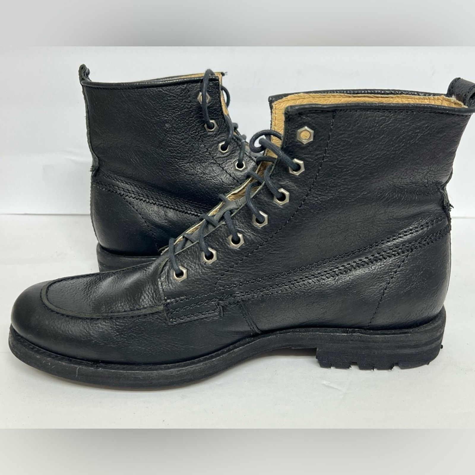 Frye Frye Ankle Boots Mens 10 D Black Leather Combat Size US 10 / EU 43 - 6 Thumbnail